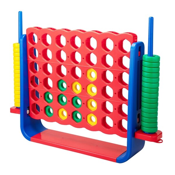Jumbo 4-to-Score Game Set, Giant Connect 4 with 42 Rings, Red +